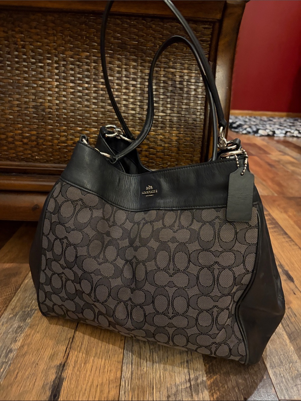 Coach Black Signature Shoulder Bag